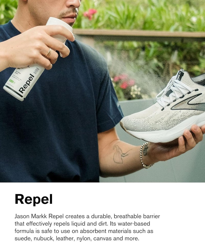 Jason Markk Repel, Shoe Cleaner, Water & Stain Repellent, Non-Aersol, Safe for Leather, Suede, Nubuck, Cotton, Knit - Image 2
