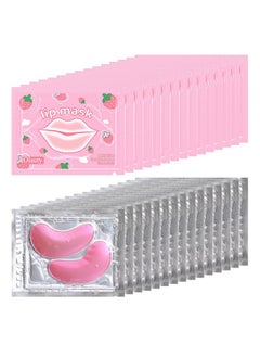 FirstFly 30 Pairs Eye Masks & Lip Masks, Crystal Collagen Under Eye Patches for Puffy Eyes, Moisturizing Lip Mask Pink Lip Pads for Lip Spa Daily Labial Mask Eye Patches for Reducing Fine Lines & Dark Circles  - Image 1