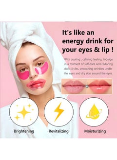 FirstFly 30 Pairs Eye Masks & Lip Masks, Crystal Collagen Under Eye Patches for Puffy Eyes, Moisturizing Lip Mask Pink Lip Pads for Lip Spa Daily Labial Mask Eye Patches for Reducing Fine Lines & Dark Circles  - Image 3