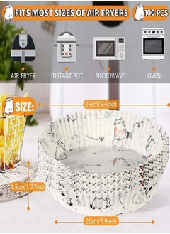 Oasisgalore 100pcs White Disposable Air Fryer Paper Liner  - Image 2