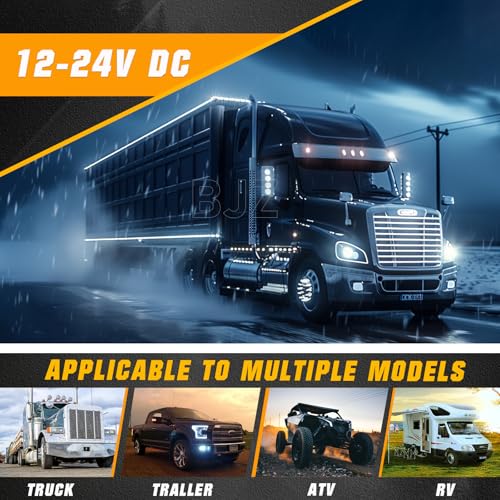 BJZ 3/4" Strobe+Steady Marker Lights Dual Function White Trailer LED Side Clearance Tail Bumper Griller Flash, 12V Warning Indicator Waterproof for Trailer Truck Van RV ATV Bus, 10Pcs - Image 3