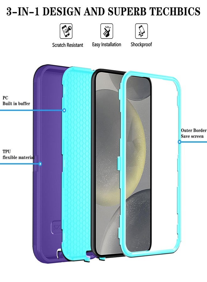 ONOLA Case for Samsung Galaxy S25+ / S25 Plus Case with HD Screen Protector [Not fit S25 / S25 Ultra], 3 in 1 Heavy Duty Phone Case for Galaxy S25 Plus 6.7",PurpleSkyBlue - Image 5