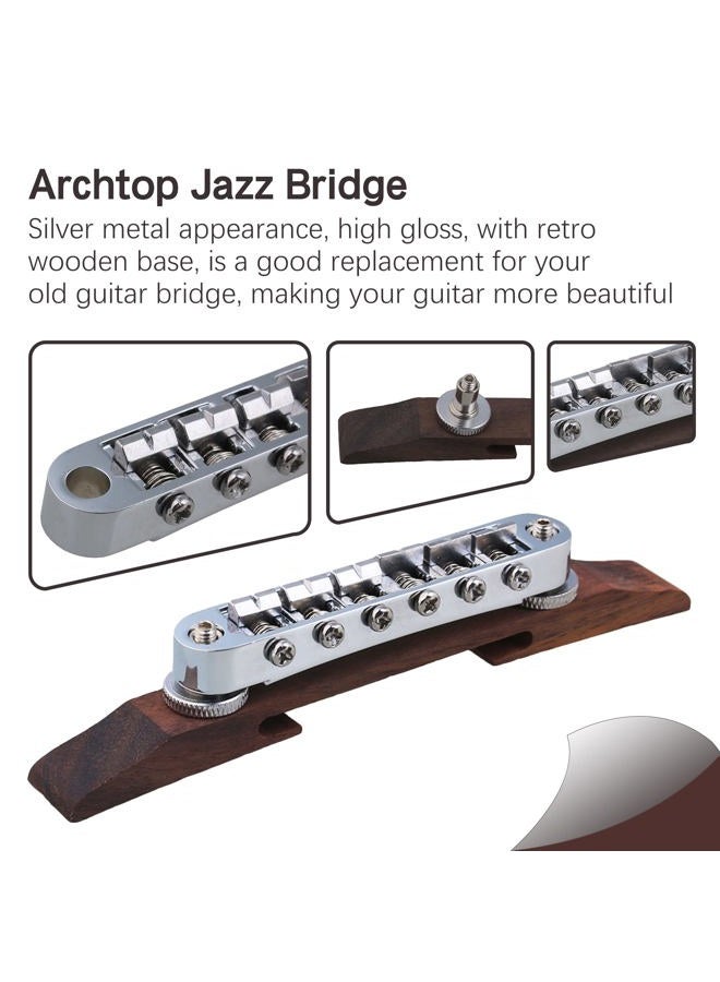 bstinay 15mm Width Rosewood Archtop Jazz Acoustic Guitar Tunomatic Bridge with Saddles - Image 3