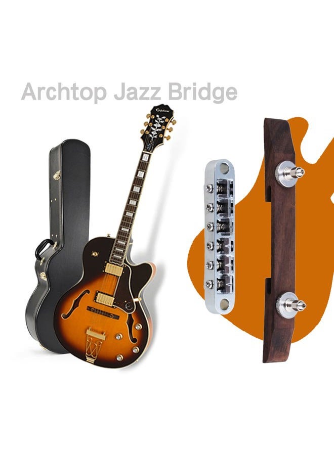 bstinay 15mm Width Rosewood Archtop Jazz Acoustic Guitar Tunomatic Bridge with Saddles - Image 5