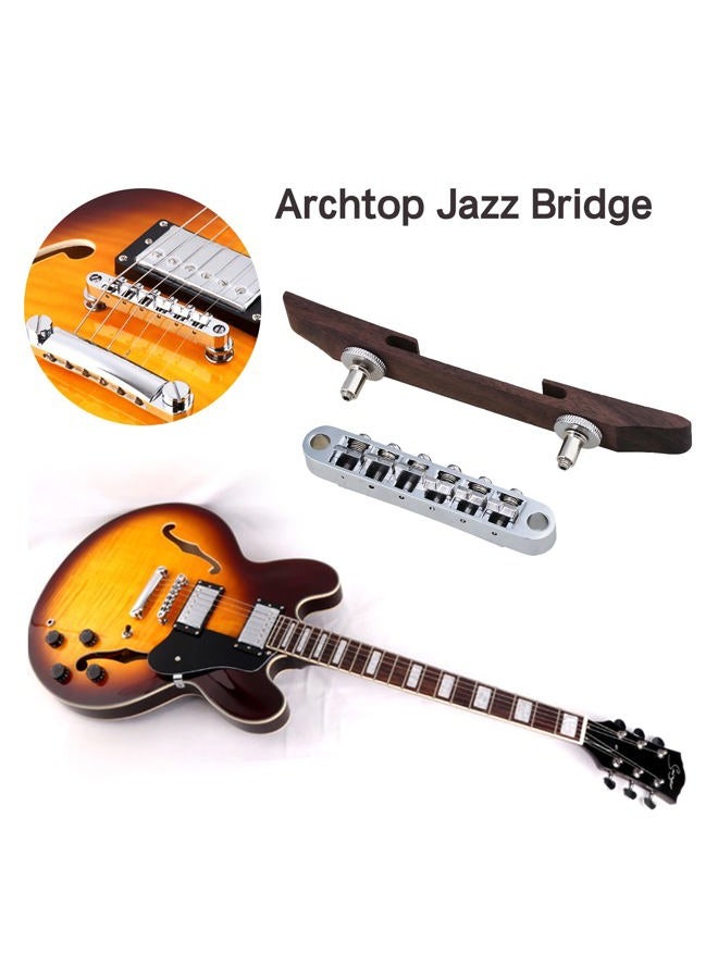 bstinay 15mm Width Rosewood Archtop Jazz Acoustic Guitar Tunomatic Bridge with Saddles - Image 4