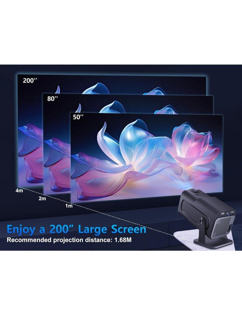 ELTRAZONE Mini Portable Auto Keystone Projector – 4K FHD 1080P, 10000 Lumens, WiFi 6, BT 5.0, 180° Rotation, Built-in Android 11.0, Compact Smart Projector for Home & Office  - Image 4