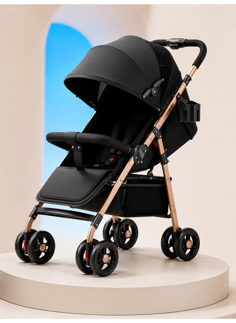 Bannuti Luxury 3 In 1 Baby Stroller With Bassinet Adjustable Reclining Seat Foldable Travel System Pushchair Pram For Newborn And Toddler - Image 1