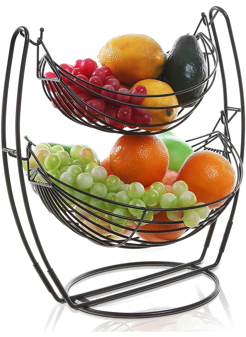 ROLLYWARE Rollyware BIG SIZE Swing Fruit Basket for Dining Table HEAVY Weight Sturdy Stylish Vegetable Basket Stand with RUST FREE Suitable as Onion Basket Vegetable Stand Fruits Basket for Dining Table 4 kg Capacity  - Image 1