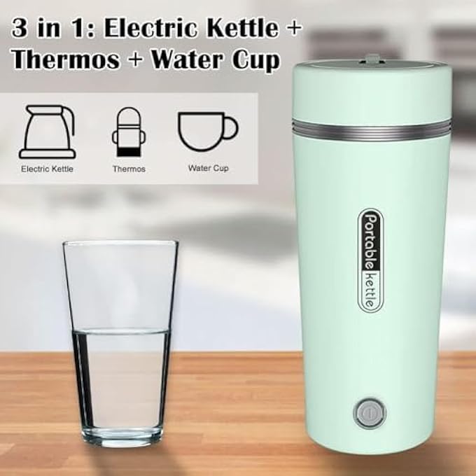 Tazweeq Electric KettlePortable Travel Mini Kettle500Ml Small Water Heater Kettle3 In 1 Electric Heating CupFast Boil And Auto Shut Off Heating Mug Water Kettle For TeaCoffeeBaby MilkCoffee - Image 3