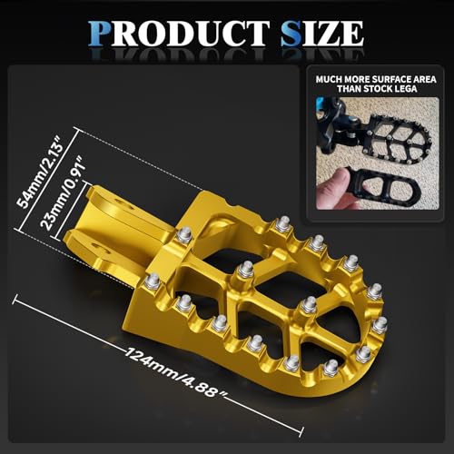 IUVWISN دعامات قدم دراجة نارية IUVWISN أوسع دعامات قدم CNC لسورون سور رون LBX E-Ride Pro SS/SR/S تالاريا ستينغ MX3/R MX4 ERide Pro SS 2.0 3.0 دراجة كهربائية ذهبية - Image 2