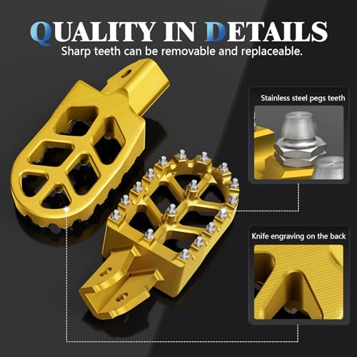 IUVWISN دعامات قدم دراجة نارية IUVWISN أوسع دعامات قدم CNC لسورون سور رون LBX E-Ride Pro SS/SR/S تالاريا ستينغ MX3/R MX4 ERide Pro SS 2.0 3.0 دراجة كهربائية ذهبية - Image 4