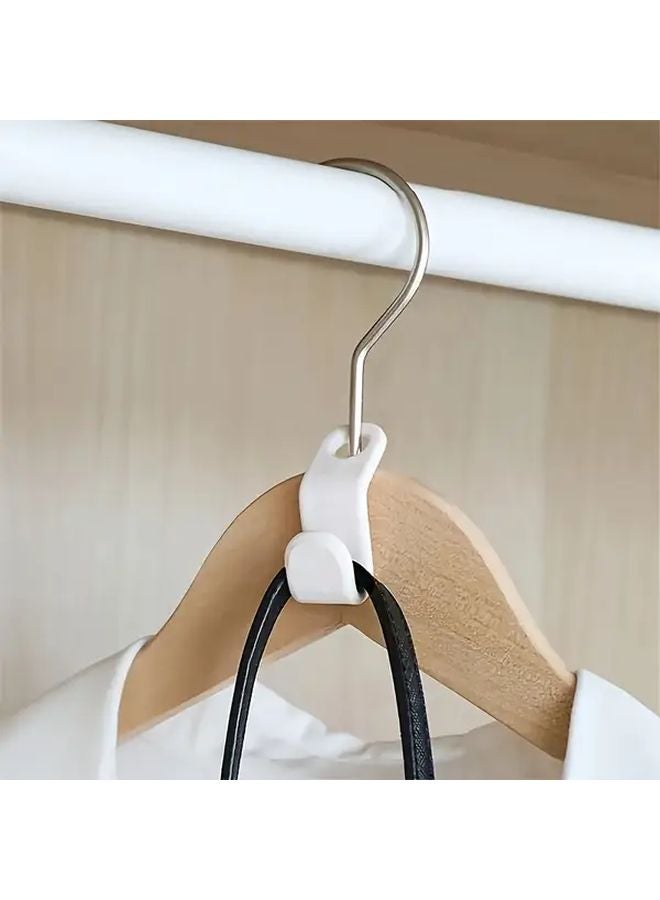20 Piece White Space Saving Hangers With Mini Connecting Hooks Wall Mounted Wardrobe Storage - Image 5