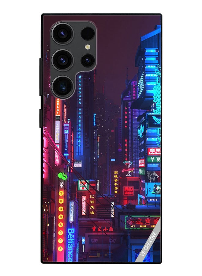 VR CREATIVE Protective Case Cover For Samsung Galaxy S24 Ultra Street Nights Design Multicolour - Image 1