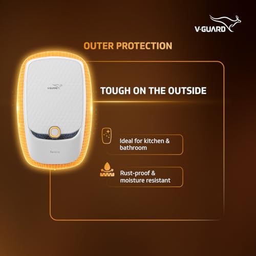 V-Guard Fericio Geyser 3 Litre Instant Water Heater | Elegant Color Changing LED Rings | 3000 W Powerful Heating | Suitable For Kitchen & Bathroom | 5 Year Inner Tank Warranty by V-Guard | White - Image 4