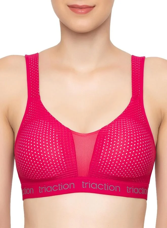 ترايامف Triumph International Women's Synthetic Padded Wire Free Sports Bra (110I582_Cerise_32C_Pink_32)