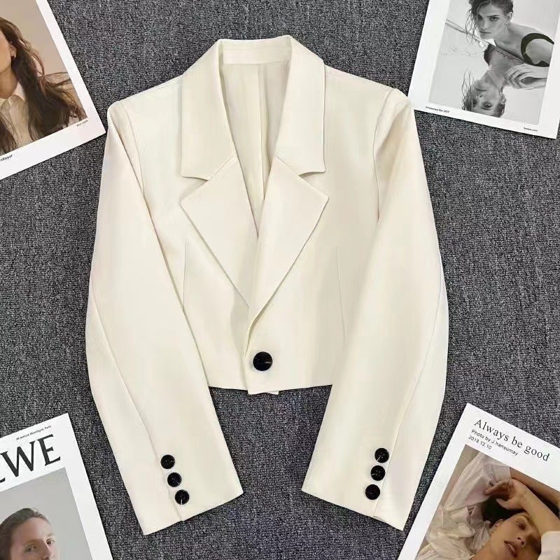 Short Suit Jacket Womens New Style Small High-Level Design All-Match Cross-Border Suit Jacket 2329 Orange - Image 3