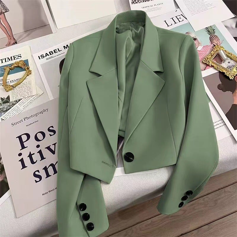 Short Suit Jacket Womens New Style Small High-Level Design All-Match Cross-Border Suit Jacket 2329 Orange - Image 2