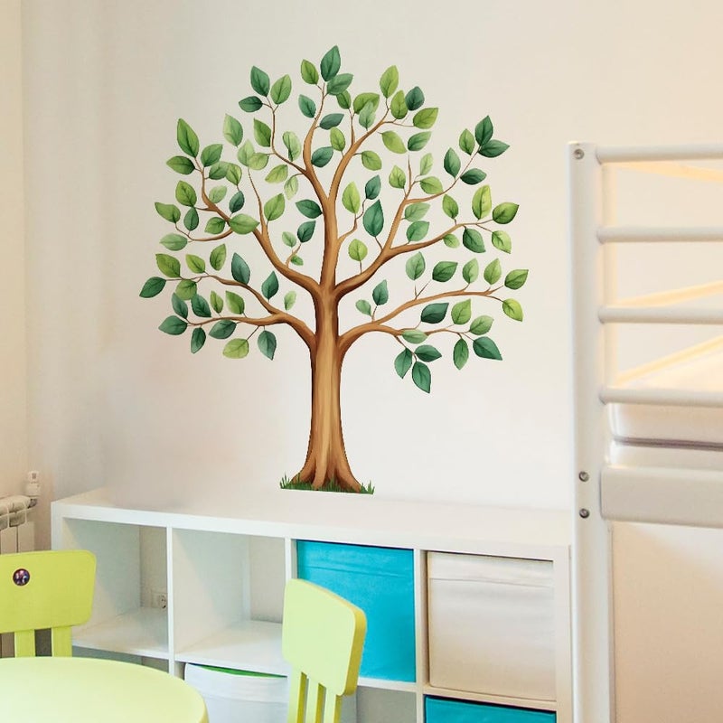Mirabuy Large Green Tree Wall Decals, Watercolor Green Plant Tree Wall Stickers for Kids Bedroom Nursery Living Room Home Wall Decor, 39.4 x 43.5 inches - Image 5