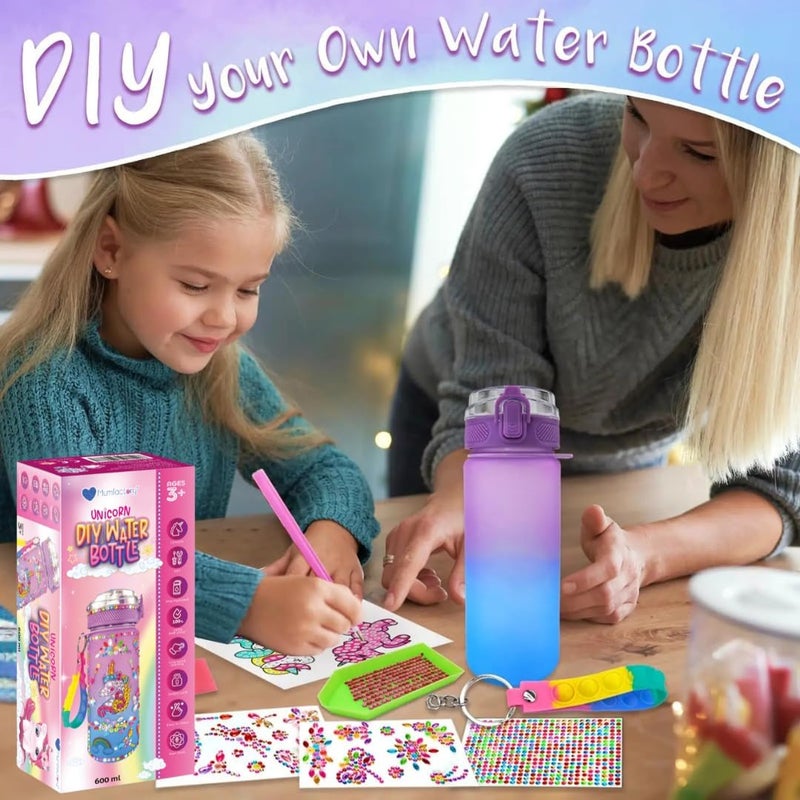 Mumfactory DIY Water Bottle for Girls Age 4-6-8-10, Unicorn Toys Girl, Painting Kits, Arts and Crafts Gifts Toys for Girls Birthday - Image 4