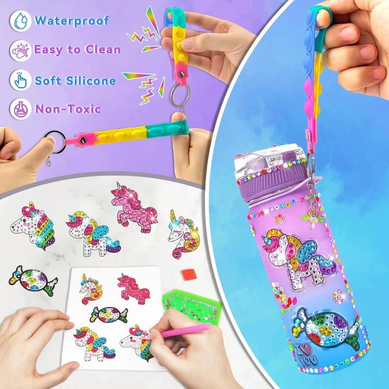 Mumfactory DIY Water Bottle for Girls Age 4-6-8-10, Unicorn Toys Girl, Painting Kits, Arts and Crafts Gifts Toys for Girls Birthday - Image 3