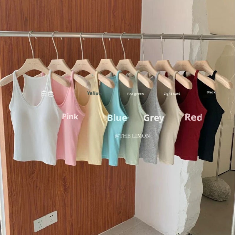 Women's Padded Camisole Top, Solid Color, Sleeveless - Image 1