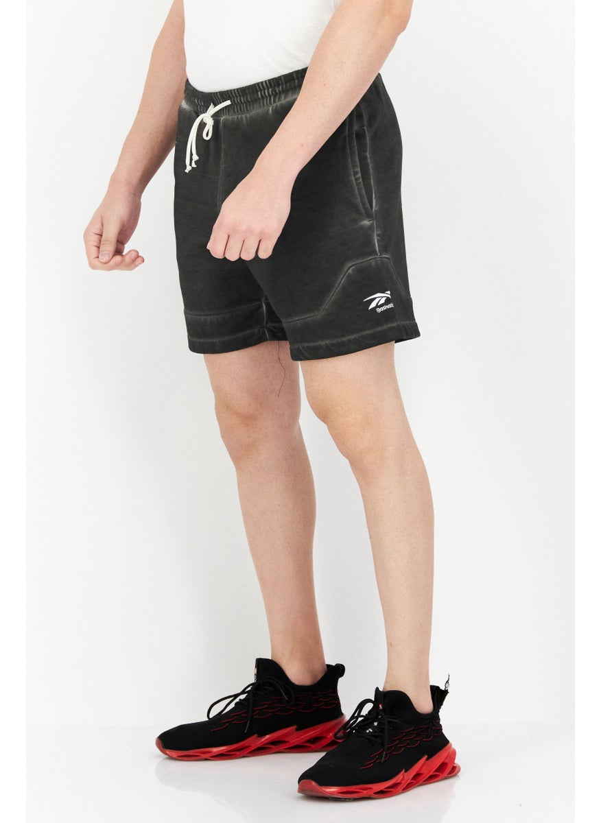 Reebok Men Sportswear Fit Embroidered  Logo Basketball Shorts, Grey  - Image 4