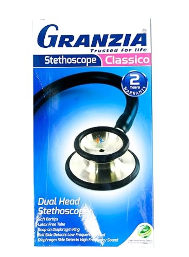  جرانزيا سماعة طبية جرانزيا كلاسيكو - ثنائية الرأس، صوت واضح، خفيفة الوزن - جهاز طبي عملي ومريح (خالية من اللاتكس) - Image 4