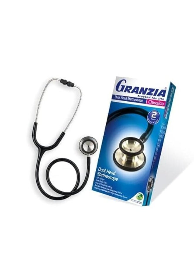  جرانزيا سماعة طبية جرانزيا كلاسيكو - ثنائية الرأس، صوت واضح، خفيفة الوزن - جهاز طبي عملي ومريح (خالية من اللاتكس) - Image 1