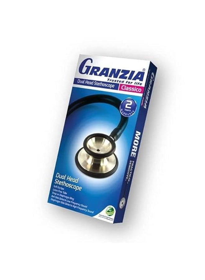  جرانزيا سماعة طبية جرانزيا كلاسيكو - ثنائية الرأس، صوت واضح، خفيفة الوزن - جهاز طبي عملي ومريح (خالية من اللاتكس) - Image 2
