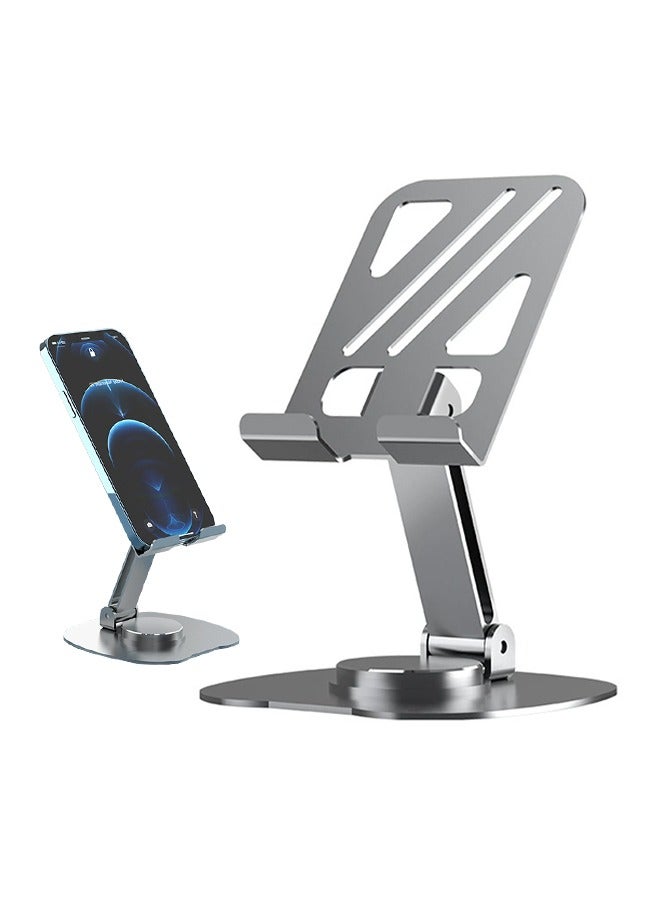 Foldable Metal Phone Holder 360° Rotatable Phone Stand, Adjustable Phone Mount Desktop Office Accessories Breathable for Iphone Se 16 Pro Max/Plus/Galaxy S25/Tablet  - Image 1