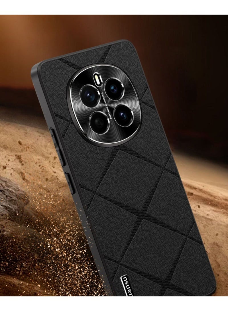 عام غطاء هاتف فاخر جدًا لهونور ماجيك 8 من جلد نباتي مع حماية عدسة معدنية، مقاوم للسقوط وبصمات الأصابع. - Image 2