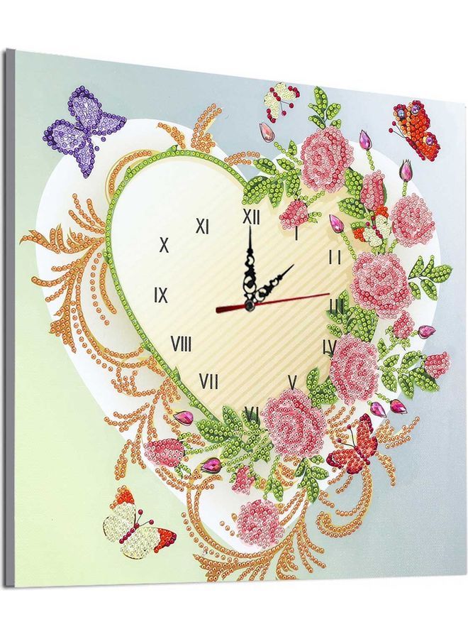 NIBEMINENT 5D Diamond Painting Clock With Movement Kit Multicolour - Image 1