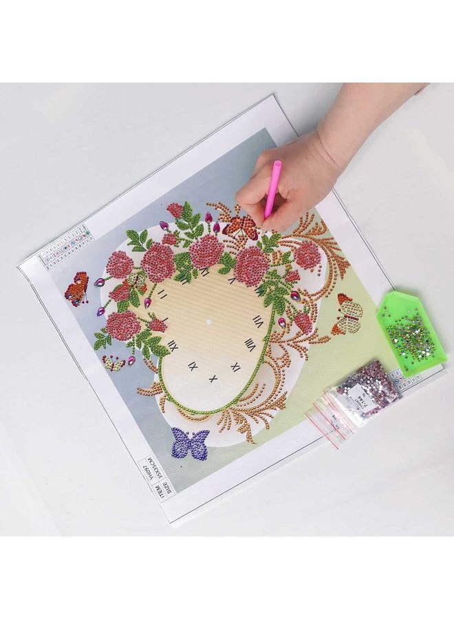 NIBEMINENT 5D Diamond Painting Clock With Movement Kit Multicolour - Image 2