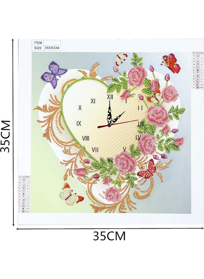 NIBEMINENT 5D Diamond Painting Clock With Movement Kit Multicolour - Image 3