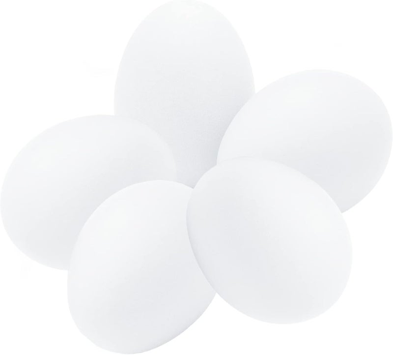 SunGrow Fake Wooden Eggs to Train Birds from Laying in The Nesting Boxes & to Stop from Eating Own Eggs, White Color, 5 Pack Suitable for Chicken and Duck - Image 2