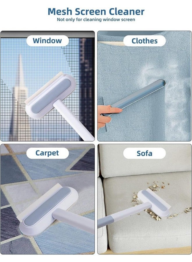 DODGE 'N WOLVES Multifunctional Screen Brush 4 in 1 Mesh Cleaning Brush with Extended Handle Window Cleaning Brush Mosquito Net Cleaner Double Sided Window Cleaner Window Mesh Cleaner - Image 4
