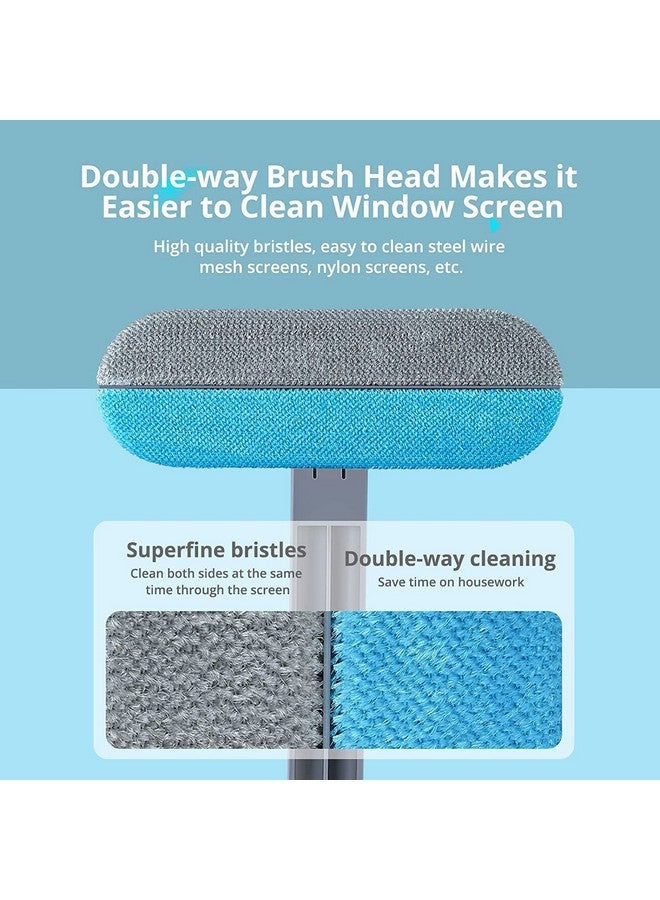 DODGE 'N WOLVES Multifunctional Screen Brush 4 in 1 Mesh Cleaning Brush with Extended Handle Window Cleaning Brush Mosquito Net Cleaner Double Sided Window Cleaner Window Mesh Cleaner - Image 2