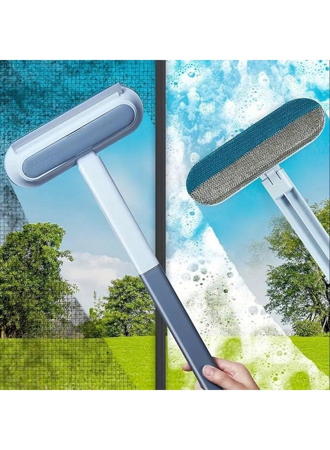 DODGE 'N WOLVES Multifunctional Screen Brush 4 in 1 Mesh Cleaning Brush with Extended Handle Window Cleaning Brush Mosquito Net Cleaner Double Sided Window Cleaner Window Mesh Cleaner - Image 3