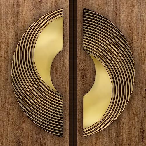 Plantex Premium Main Door Handle/8-Inches Round Shape Door Pull Handle For Main Door/Pull Push Antique Door Handle For Home/Office/Hotel-Pack Of 1(277- Brass Antique And Pvd Gold)-3 Years Warranty - Image 5