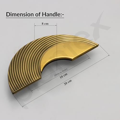 Plantex Premium Main Door Handle/8-Inches Round Shape Door Pull Handle For Main Door/Pull Push Antique Door Handle For Home/Office/Hotel-Pack Of 1(277- Brass Antique And Pvd Gold)-3 Years Warranty - Image 3