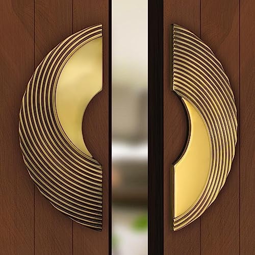 Plantex Premium Main Door Handle/8-Inches Round Shape Door Pull Handle For Main Door/Pull Push Antique Door Handle For Home/Office/Hotel-Pack Of 1(277- Brass Antique And Pvd Gold)-3 Years Warranty - Image 1