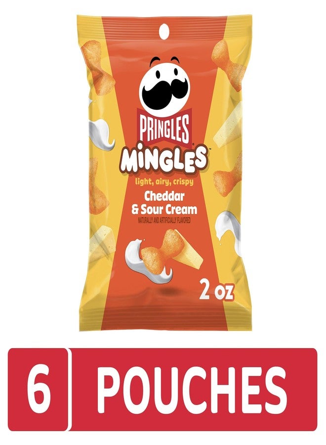 Pringles وجبات خفيفة من برينجلز مينجلز، جبنة وكريمة حامضة، كرات الجبنة، وجبات خفيفة مالحة (6 أكياس) - Image 2