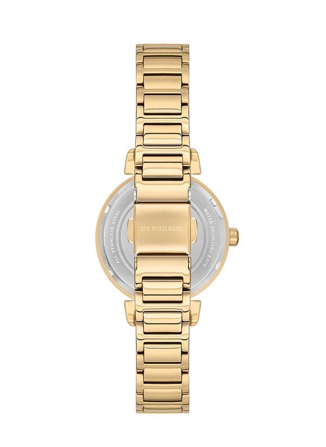 U.S. Polo Assn. U.S. Polo Assn. Stile 32mm Ladies' Watch with Bold Green Dial & Gold Stainless Steel Band - USPA2070-04, Classic Sophistication  - Image 3
