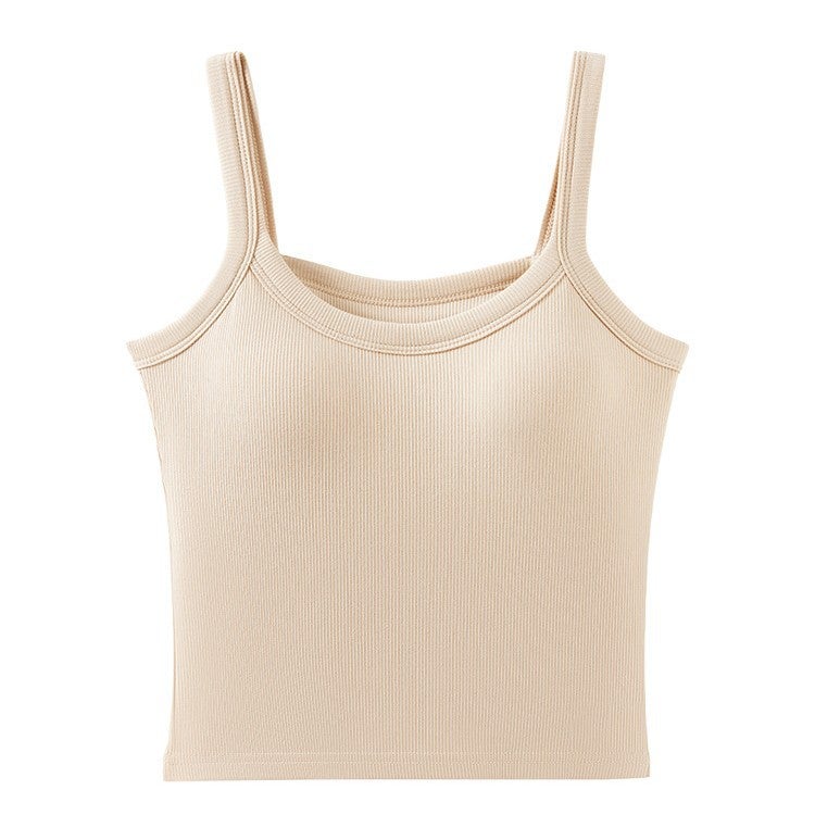 Women's Sleeveless Camisole with Built-in Bra - Summer Stretch Tank Top - Image 5