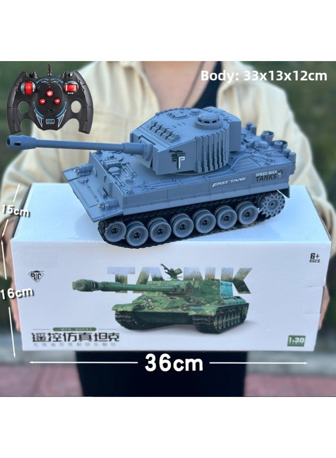 Remote Control Tank Toy 2.4G Cannon Launching Metal Crawler Charging Electric Simulation Battle Off-road Vehicle Model-Color: 9-way Remote Control Tank - Image 1