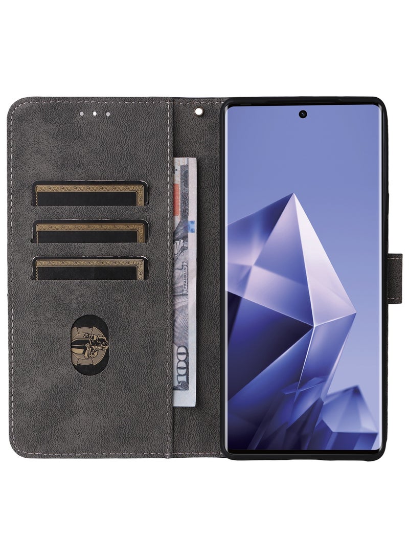 For Infinix Note 50s Flip Cover with Detachable lanyard, PU Leather Full Body Protection Shockproof Flip Mobile Phone Case, RFID Anti-theft Brush Folio Wallet Case  - Image 5