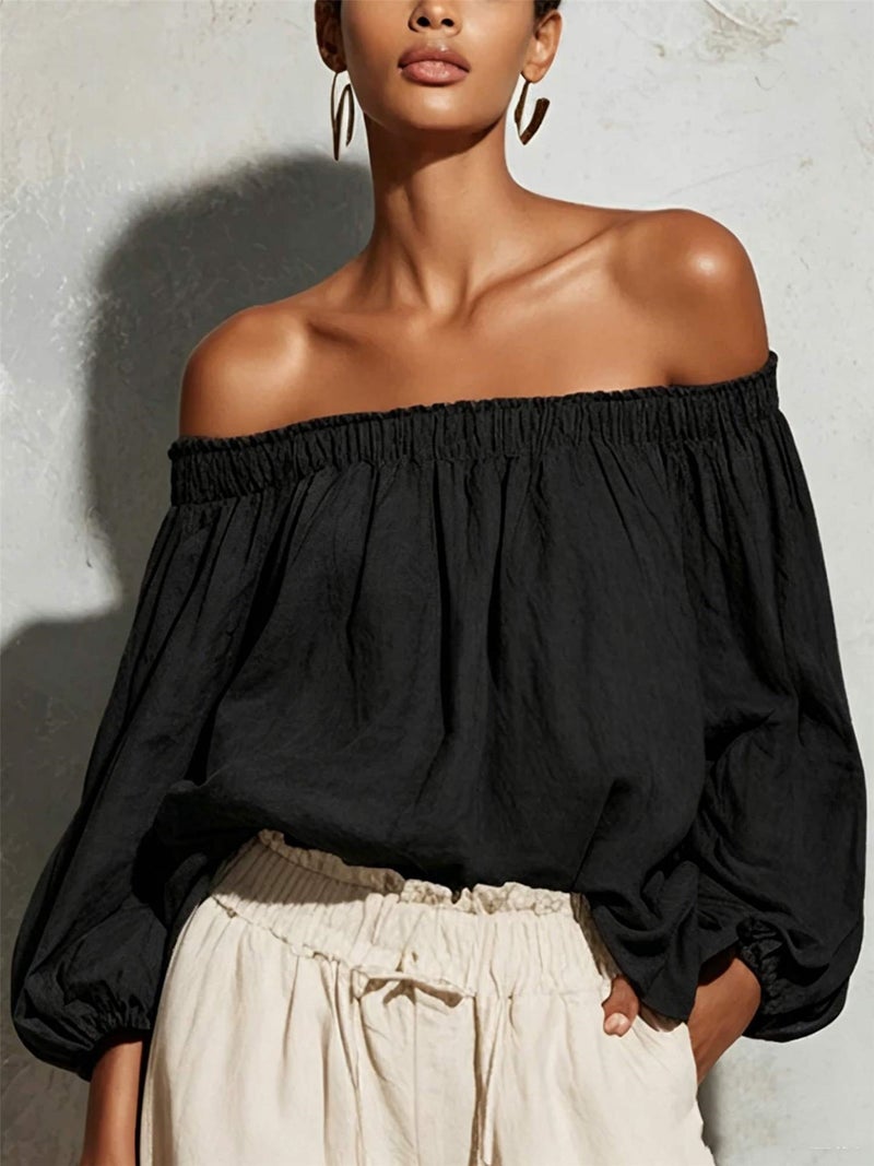 Women's Off-Shoulder Lantern Sleeve Blouse