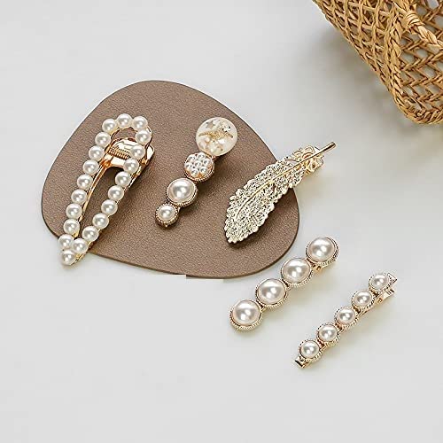 SUNBIRD Matte Multi Color  Fancy Design Hair ClipsPins For GirlsWomenBabies  Kids Random Design Korean Style Pearl Barrettespack of 8 - Image 4