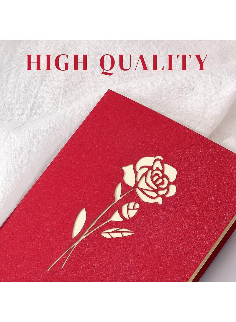 general 3 Piece Rose 3D 3D Card Card with Envelope Anniversary Card Wife Husband Happy Birthday Card Thinking of You Greeting Card - Image 4