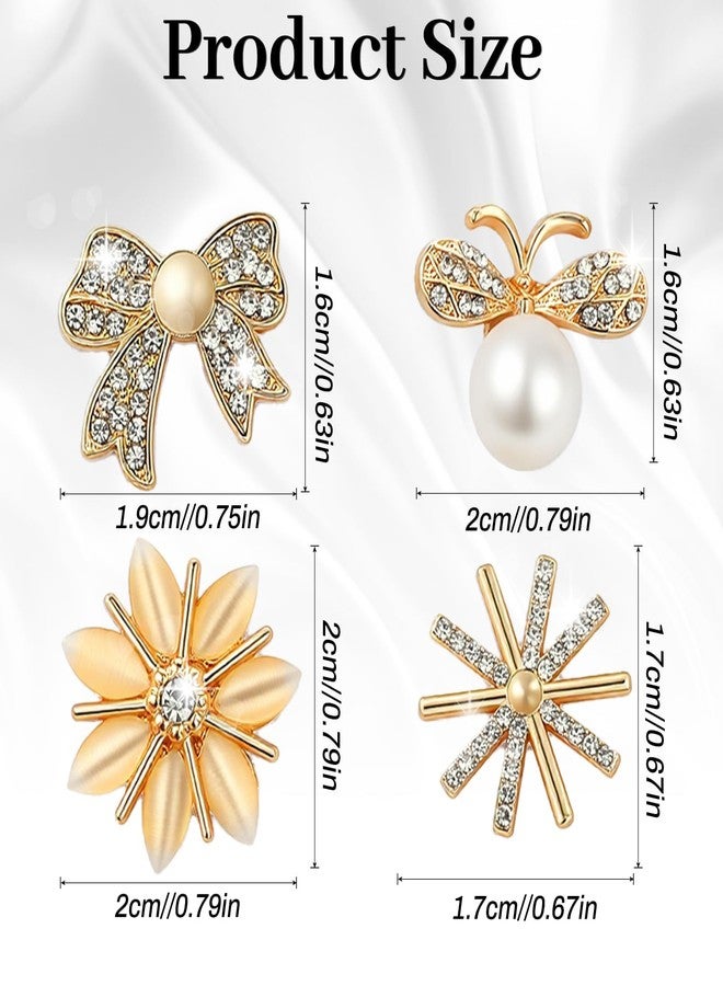 Buildcon 4 Pcs Brooch Pin for Women,Saree Pins and Hijab Pins, Elegant Brooches for Formal Dresses and Cardigans, Wedding and Party Accessories for Stylish Outfits - Image 2